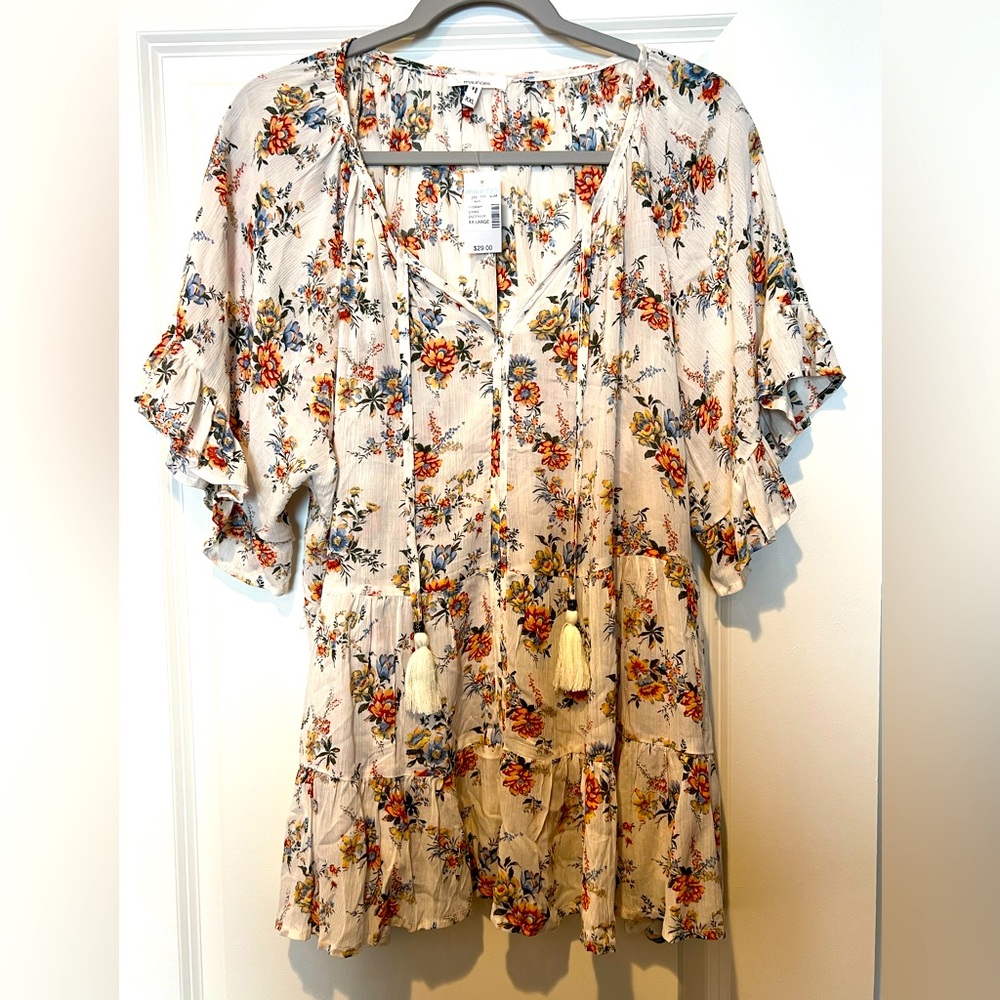 NWT Maurice’s Floral Peasant Blouse Sz XXL
